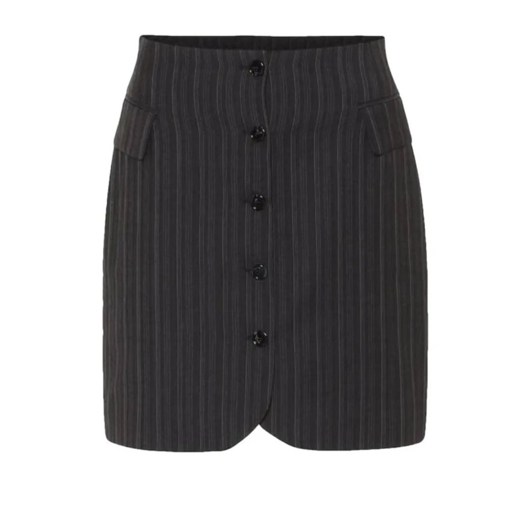 Acne Pinstripe Button Skirt